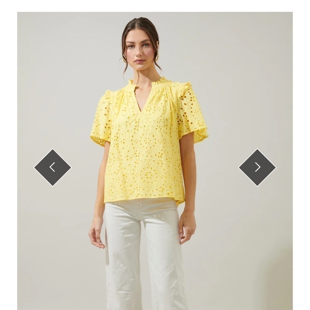 Sugar lips Eyelet Short Sleeve Top. NWT. Size XL